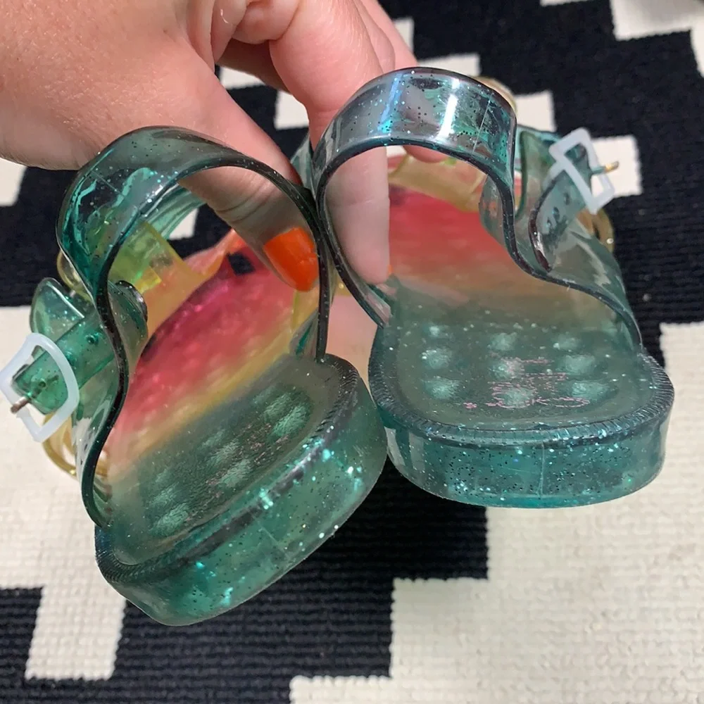 Cutest, rainbow, sparkle, jelly sandals!!